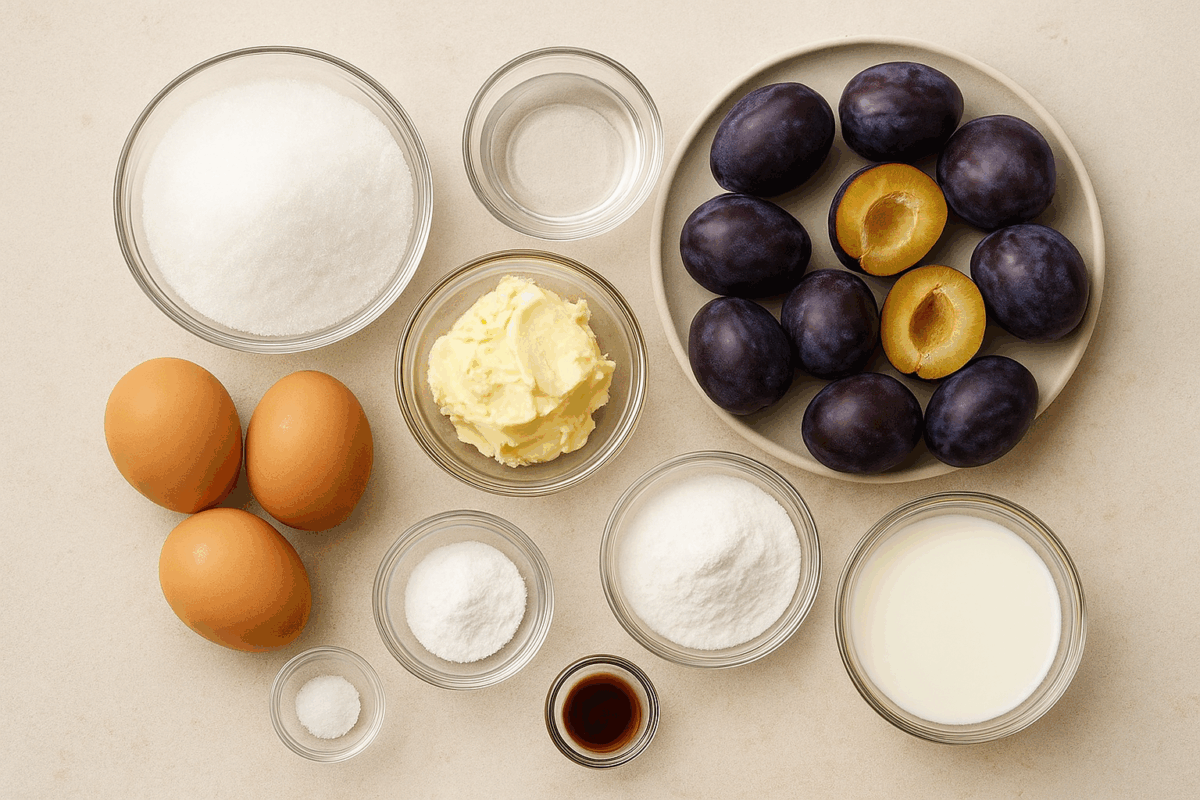 Bolo Doces da Vovó Bolo de Ameixa Invertido Plum Upside Down Cake Receita Completa Ingredientes