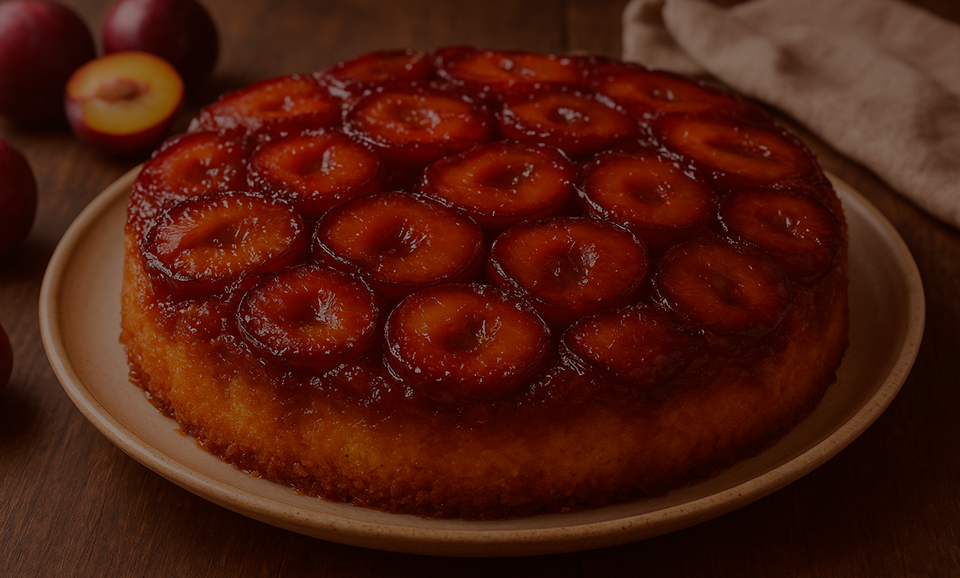 Doces da Vovó Bolo de Ameixa Invertido Plum Upside Down Cake Receita Completa